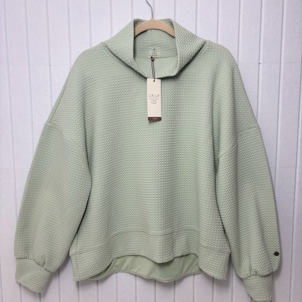 CALIA by Carrie Underwood Fresh Sage Cowl Neck pullover Size XL New
